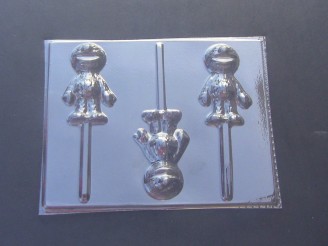 263sp Furry Blue Monster Chocolate or Hard Candy Lollipop Mold